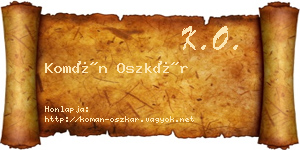 Komán Oszkár névjegykártya